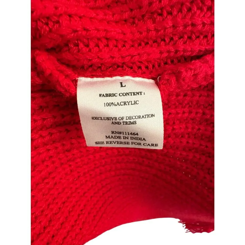 K.Jordan Red Acrylic Knit Cardigan Luxury, Comfort, Soft, Lounge, Business